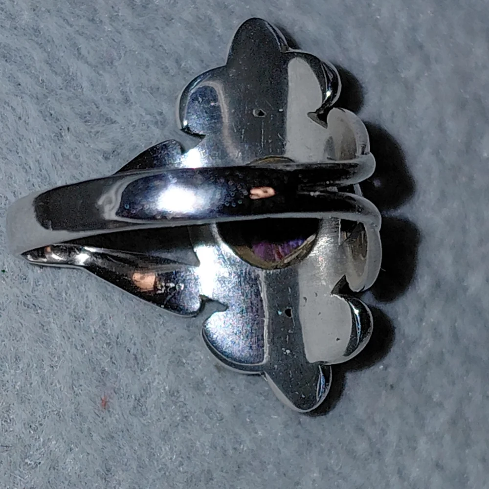 Pink Dahlia Turquoise Vintage Style Sterling Silver Ring Size 9.5